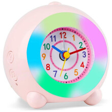 Children's Silent Alarm Clock Peach Bedroom Bedside Alarm Clock Cute Cartoon Desktop Clock Learning Electronic Clock A