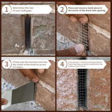 100 PCS Stainless Steel Brick Weep Hole Covers,2.75INCH Covers Can Be Cut or Stacked to Fill Different Size Weep Holes