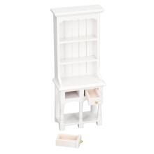 Dollhouse Bookcase 1:12 Birch Mini Double Drawer Cabinet 17.5x7x4cm