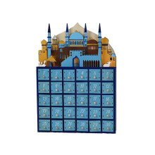 LED Illuminating Eid Ramadans Countdown Calendar with 30 Small Drawers for Muslims Islamics Festivals Party Decors B