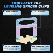 Tile Level System 1/16 Inch with Tile Clamps, 500 Tile Leveler Spacer Clips and 100 Reusable Wedges for Wall/Floor Tile