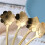 Cucharillas de Acero Inoxidable con Forma de Flor, para Postre, Café, Color Dorado, con Diseño  Sakura. 4