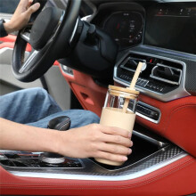 2Colors 20 OZ Glass Cups with Bamboo Lids and Straws - Beer Can Drinking Glasses with Silicone Protective Sleeve Set