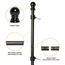 5FT Black Flag Pole, Weather Resistant Rustproof Flagpole Suitable for 3x5 Sports Fan Outdoor Flags