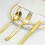 25 Pre Rolled Gold Plastic Silverware - Wrapped Disposable Silverware Set with Forks, Knives, Spoons, White Napkins 6