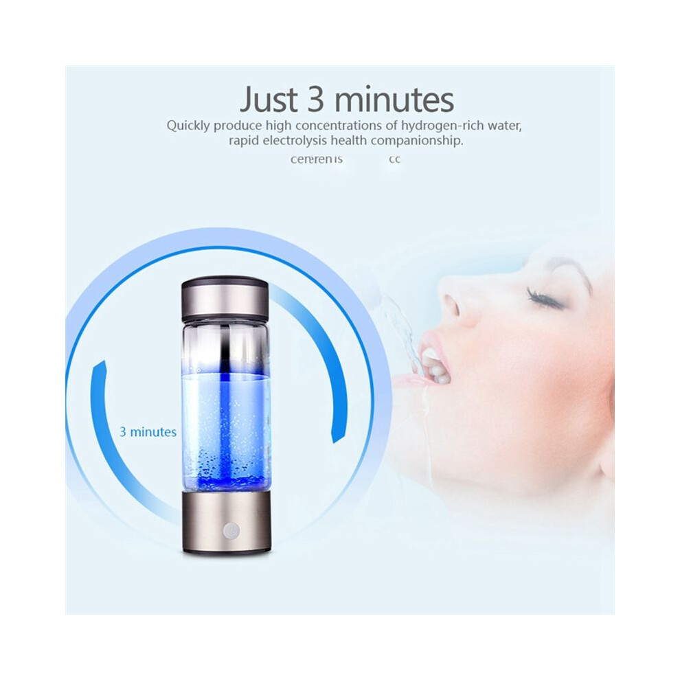 Tauoh Titanium Portable Hydrogen-Rich Water Cup Water Ionizer Maker/Generator Super Antioxidants Orp Hydrogen 420Ml