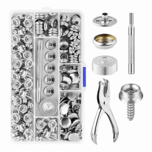 Canvas Snap Kit 2 Pcs Setting Tool,Marine Grade Stainless Steel 3/8in Socket Canvas Snap Button Fastener Kit, for Boat B