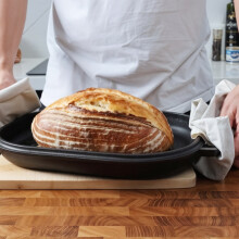 Garden Sanctuary Cast Iron Bread & Roasting Pan with Lid