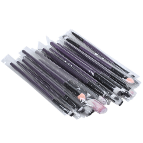 20 pcs/set Pro Makeup Brush Set tools Make- Toiletry Kit Wool Brush- Handle black tube 2