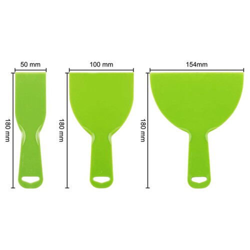 15 Pieces Plastic Putty Knife Set Flexible Paint Scrapers Tool for Spackling, Patching, Decals, Wallpaper, Baking, Wall 2
