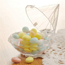 72PCS Transparent Diamond Shape Candy Box Wedding Favor Gift Boxes Party Box Clear Plastic Container Home Decor Gift