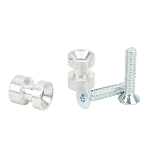Marine Grade Aluminium Motorcycle Paddock Stand Bobbins Universal Replacement, Silver 2
