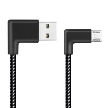 90 Grad-Winkel-Verbindungsstueck Nylon umsponnenes Smartphone-Aufladeeinheits-Kabel Micro-USBHaltbares Universal-Adapter 0.2M