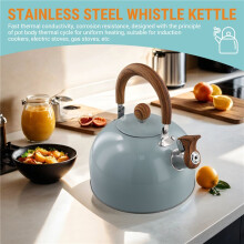 Bouilloire à Sifflet en Acier Inoxydable de 3 L, Bouilloire Épaisse, Cuisinière à Gaz à Induction, Bouilloire Universelle à Sifflet