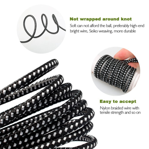 90 Degree Angle Connector Nylon Braided Smartphone Charger Cable Micro USB Quick Charge Power Cables for Android Flexible & Durable Universal Adapter 2