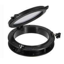Ojos de Buey Redondos Negros Escotillas de PláStico Luces de Puerto Ventana de Apertura 8 Pulgadas 21 Cm (21,5 Cm) Marino RV SFPP1-01 SFPP2-01