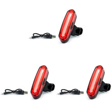 3X Ultra Bright LED Bike Tail Light, USB Rechargeable Bicycle Rear Light, IPX6 Waterproof and Easy Install Helmet Light