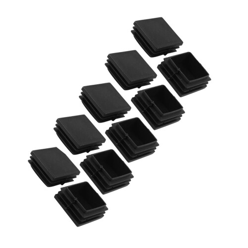 20 pieces Plastic square tube coupling cap plug cap 40 mm x 40 mm black 1