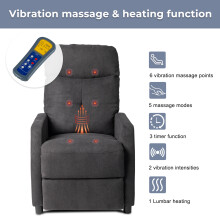 Electric Recliner Chair 6-Point Massage Heating Elder Armchair Sofa