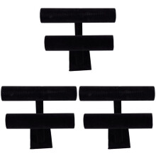 3X 2-Tier Bangle Bracelet Display Holder T-Bar Stand Black