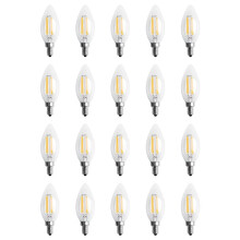 20X Lampadina Dimmerabile E12 4W COB Edison A Filamento di Candela A LED 10 x 3,5 cm