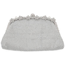 Ny Diamonds Chain Evening Bag Silver BröLlopsväSkor för Brud Kvinnor Messenger Party HandväSka Elegant Clutch