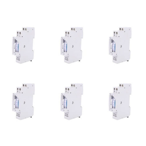 6X SUL180A 15 Minutes Mechanical Timer 24 Hours Programmable Din Rail   Relay Measurement Analysis Instruments