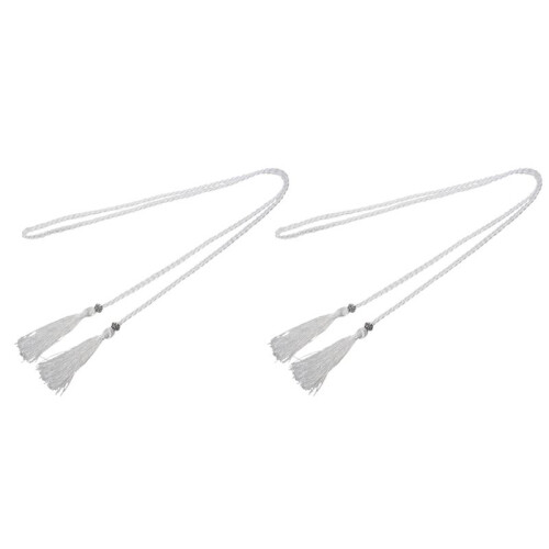 2X Gewebte Quaste GüRtel Knoten Verziert Taille Kette Taille Seil Weiß 1
