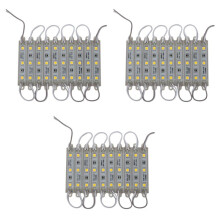 3 x 10Pcs 5050 SMD 3 LED Streifen-Schnur-Licht des Modul-LED Wasserdichtes Warmes Weiß -12V