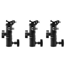 3X Camera Flash Speedlite Mount,Professional Swivel Light Stand Light Bracket Umbrella Bracket Mount Shoe Holder E Type