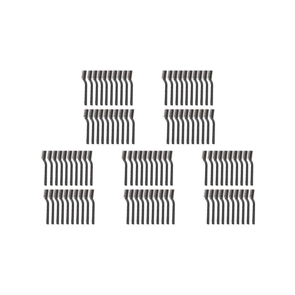 100 Pieces Handle Stainless Steel Wire Bristles Brush Set For Cleaning Welding Slag, Stain And Rust (Silvery) 4713743693724