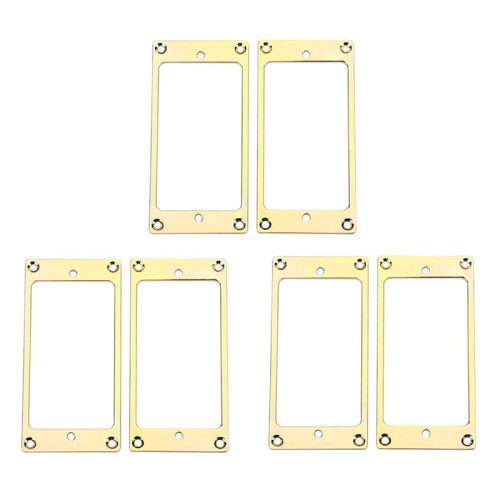 6 Pcs Metal Flat Humbucker Cover Guitar Pickup Frame Mounting Ring