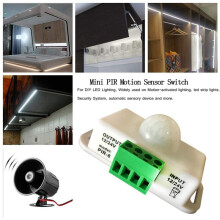 2X PIR Infrared Motion Sensor Detector, 12V-24V Strip Light Motion Sensor , for Cupboard Cabinet Stairs Kitchen