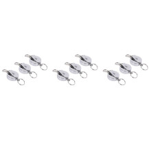 9 Stück Edelstahl Silber Versenkbare Schlüsselanhänger Keyring Heavy Duty Steel