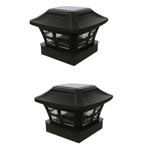 2X Luzes de Poste Solar para Postes Ao Ar Livre Luzes Solares de LED para Cerca Postes para Postes de Madeira de 4X4 Polegadas Branco Quente