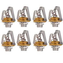 8Pcs 1/4 Inch 6.35mm Stereo Input Jack Plug Socket for Electric Guitar Bass, Guitar Pickup Output Jack, Guitar Parts