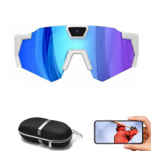 POV Camera Glasses 1080p HD 120 Wide Angle AntiGlare Lens 128GB for Sports Travel Outdoor Blue