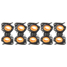 5X 360 Degree Rotating Cycling Bike Light Double Holder LED Front Flashlight Lamp Pump Handlebar Holder Black + Orange