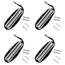 4X Hot Rail Pickups Double Track 11K Alnico5 Guitar Pickup Fit Strat Squier Tele Electric Guitar, White