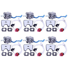 6X Carburador Con Línea de Filtro de Combustible Y Aire Tune para  125B 125BX 125BVX Piezas de Soplador de Hojas para Zama C1Q-W37 581798001