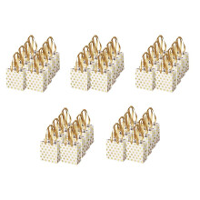 Small Gift Bags with Ribbon Handles Gold Gift Bag,for Birthday Weddings Christmas (Metallic Dots 40 Pack Bulk)