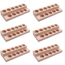 6X 11 Holes Wooden Essential Oil Tray Handmade Natural Wood Display Rack Demonstration Station for 5-15Ml Bottles