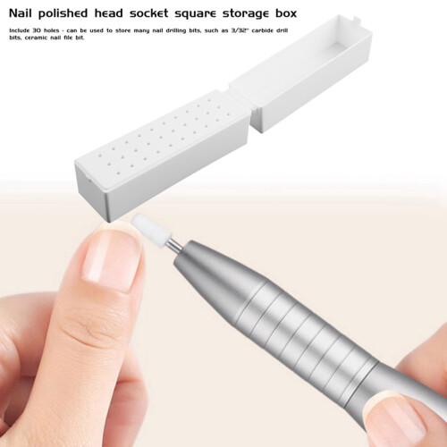 Nail Drill Bits Holder Dustproof Stand Displayer Organizer Container 30 Holes Manicure Tools Acrylic Cover case Manicure Tools 1