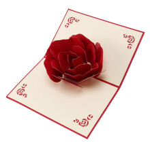 3D - Rose Danke Gruss Postkarten Blume handgemacht Leer Jahrgang Papier gluecklich Geburtstags-Liebes-Geschenk-Karte