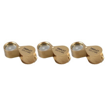 3pcs Portable 30X Power 21mm Jewelers Magnifier Foldable Gold Eye Loupe Jewelry Store Magnifying Glass
