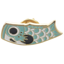 Cartoon Fish Flag Carp Brooch Japanese Koi Soft Enamel Pin Couples Lovers Badge Cute Animal Collar Brooch
