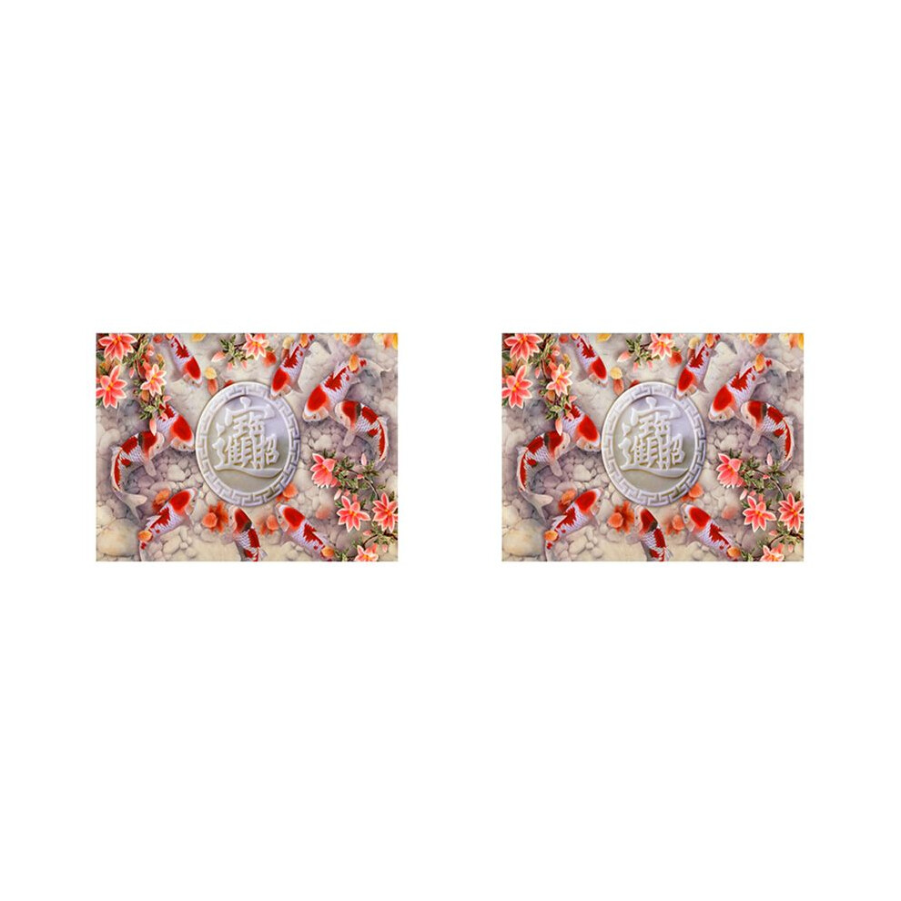 Semoic 2X 5D Diamond Painting Carp Koi Fish Flower Diamond Embroidery Full Drill Round Stitch Kit Diamond Decor