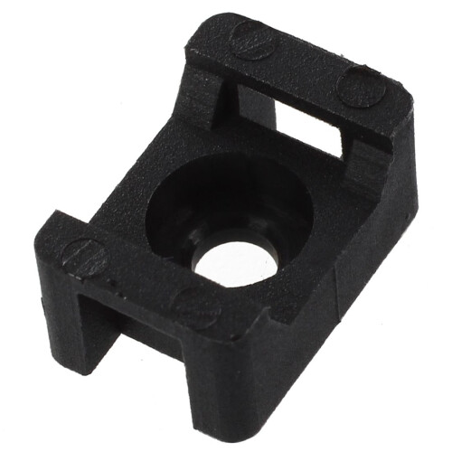 Black 9mm Cable Tie Mount Saddle Type Plastic Wire Bundle Holder 100Pcs 2