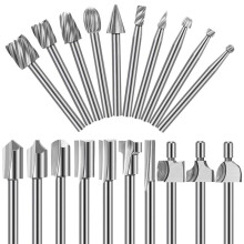 20 Punte per Intaglio HSS per Incisione su Legno e Fresa con 1/8 Pollici (3 mm), Accessori per Utensili Rotanti per Lavorazione del Legno DIY,