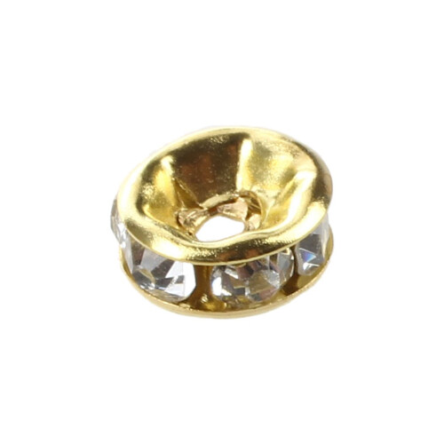 Stockage 50 perles d'or de 6mm avec strass 2